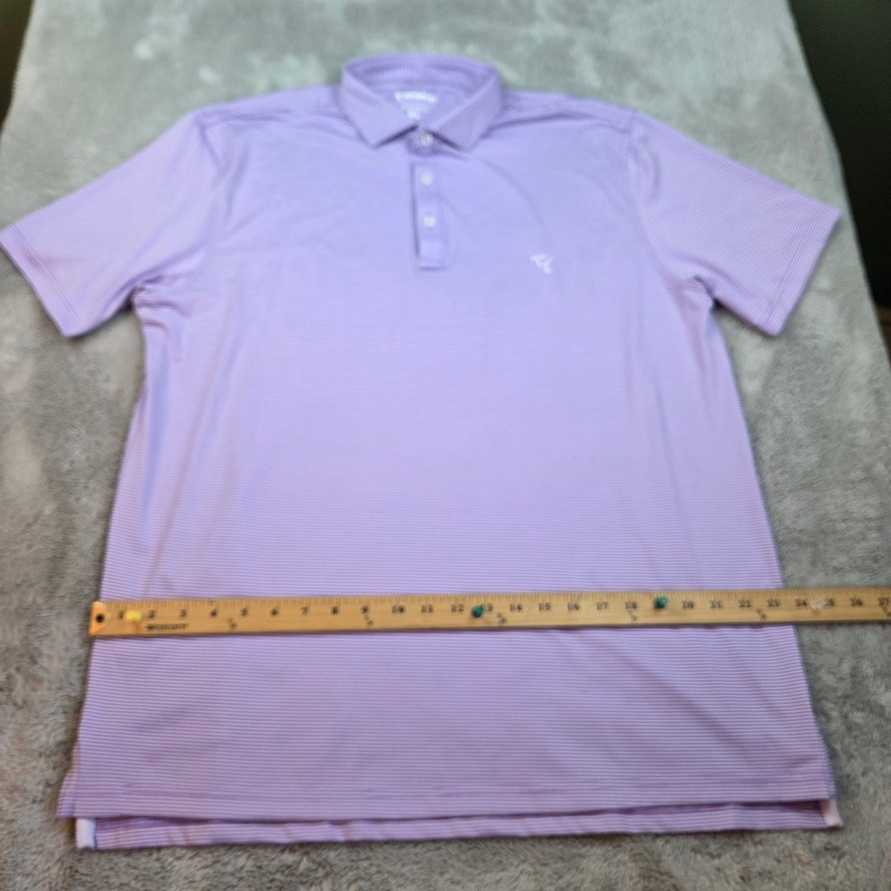 Birddogs Golf Polo Mens XL Short Sleeve Performance Stretch Striped Purple White - Picture 7 of 7